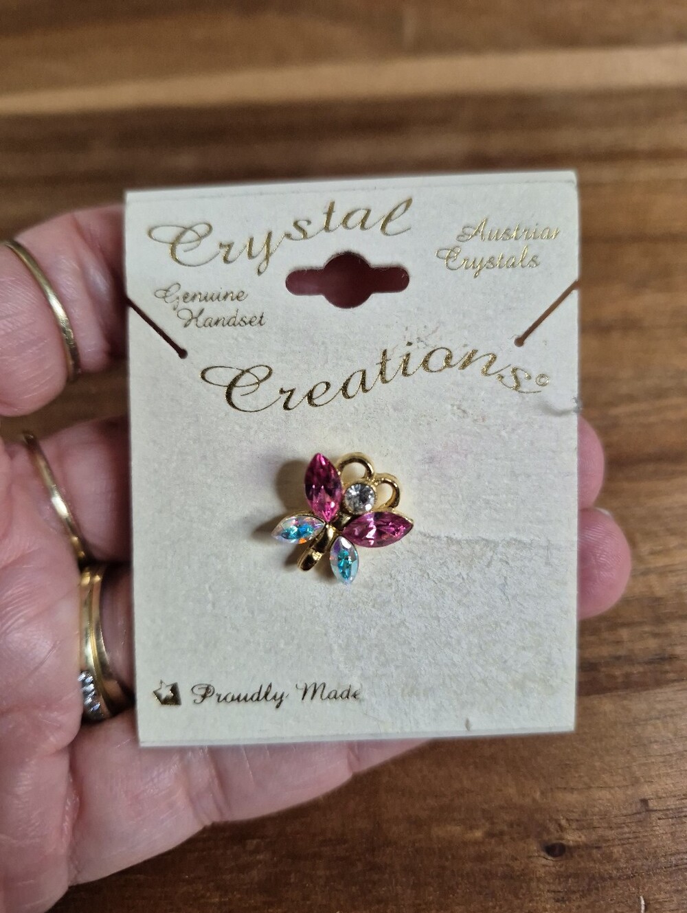 Austrian Crystal Angel Pin Colorful Angelic Brooch
